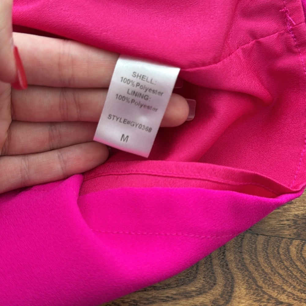 Hot Pink Ruffle Mini Dress - Picture 3 of 5